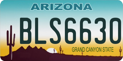 AZ license plate BLS6630