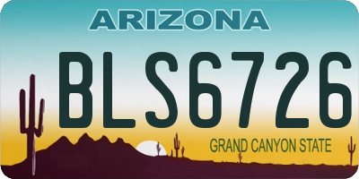 AZ license plate BLS6726
