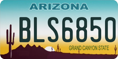 AZ license plate BLS6850