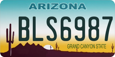 AZ license plate BLS6987