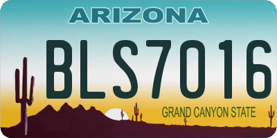 AZ license plate BLS7016
