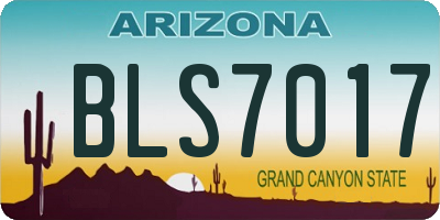 AZ license plate BLS7017