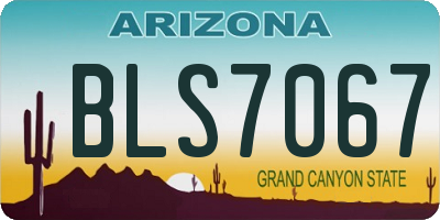 AZ license plate BLS7067