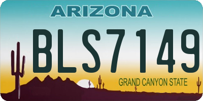 AZ license plate BLS7149