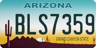 AZ license plate BLS7359