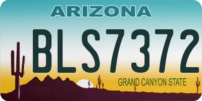 AZ license plate BLS7372