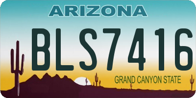 AZ license plate BLS7416