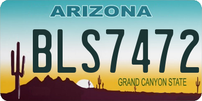 AZ license plate BLS7472