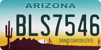 AZ license plate BLS7546