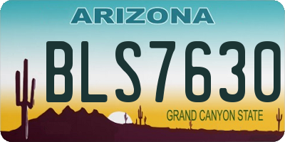 AZ license plate BLS7630
