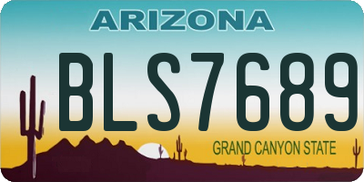 AZ license plate BLS7689
