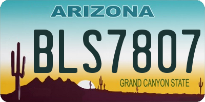 AZ license plate BLS7807