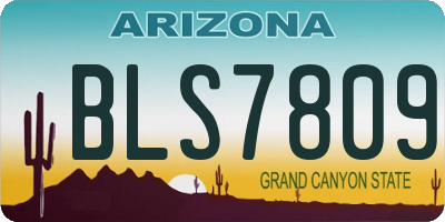 AZ license plate BLS7809
