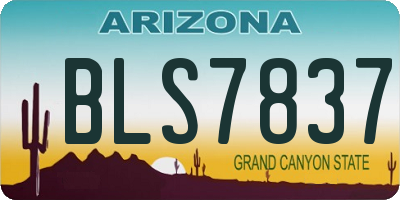 AZ license plate BLS7837