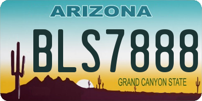 AZ license plate BLS7888