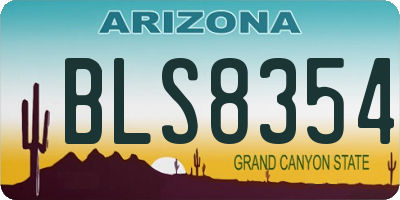 AZ license plate BLS8354