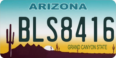 AZ license plate BLS8416