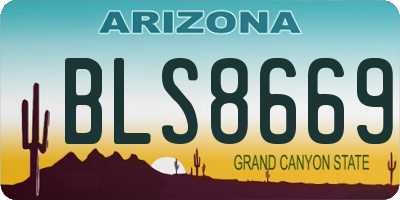 AZ license plate BLS8669