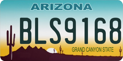 AZ license plate BLS9168