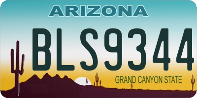 AZ license plate BLS9344