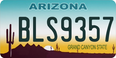 AZ license plate BLS9357