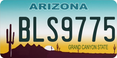 AZ license plate BLS9775
