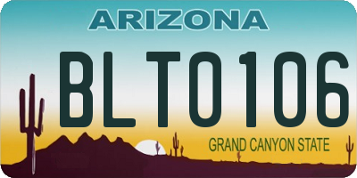 AZ license plate BLT0106