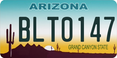 AZ license plate BLT0147