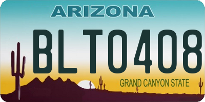 AZ license plate BLT0408