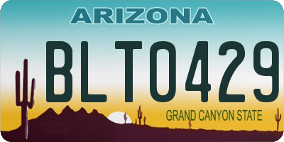 AZ license plate BLT0429