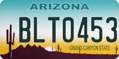 AZ license plate BLT0453