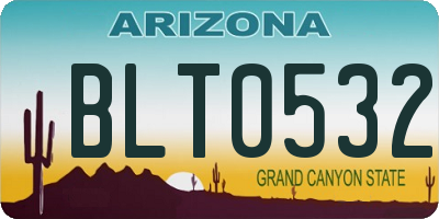 AZ license plate BLT0532