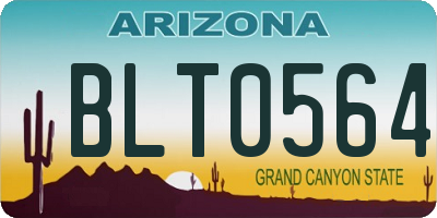 AZ license plate BLT0564