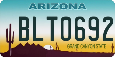AZ license plate BLT0692