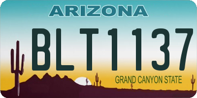 AZ license plate BLT1137