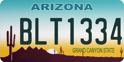 AZ license plate BLT1334