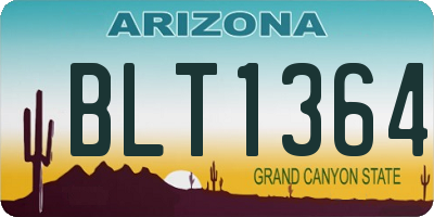 AZ license plate BLT1364