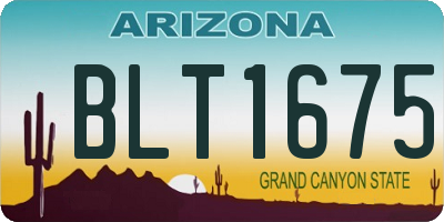 AZ license plate BLT1675