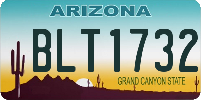 AZ license plate BLT1732