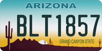 AZ license plate BLT1857