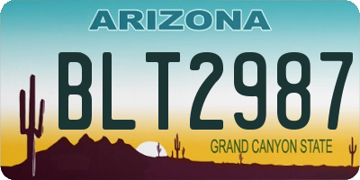 AZ license plate BLT2987