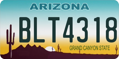 AZ license plate BLT4318