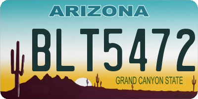 AZ license plate BLT5472