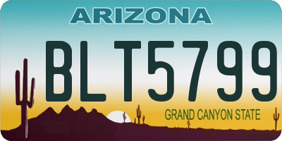 AZ license plate BLT5799