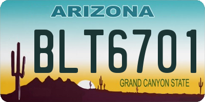 AZ license plate BLT6701