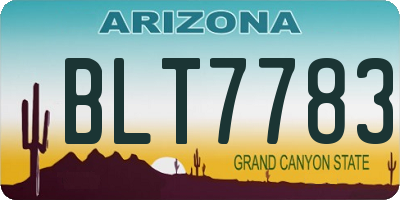 AZ license plate BLT7783