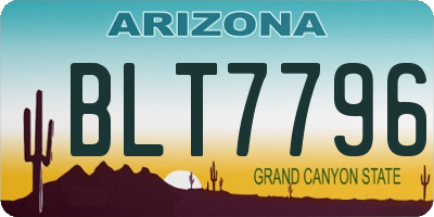 AZ license plate BLT7796