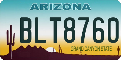 AZ license plate BLT8760
