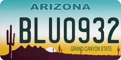 AZ license plate BLU0932