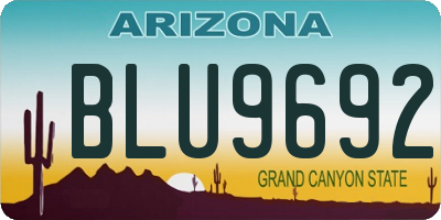 AZ license plate BLU9692